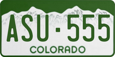 CO license plate ASU555