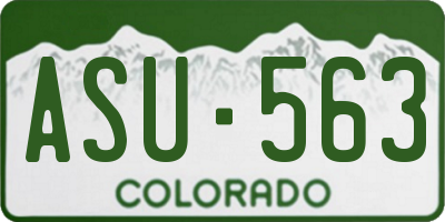 CO license plate ASU563