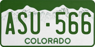 CO license plate ASU566