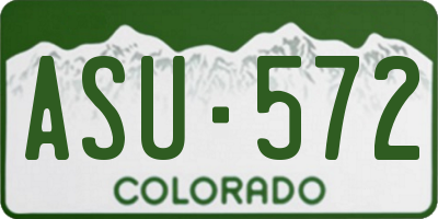 CO license plate ASU572