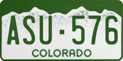 CO license plate ASU576