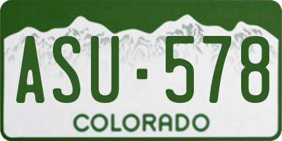 CO license plate ASU578