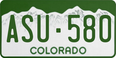 CO license plate ASU580