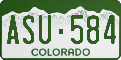 CO license plate ASU584