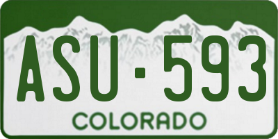 CO license plate ASU593