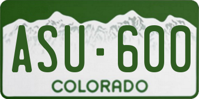 CO license plate ASU600