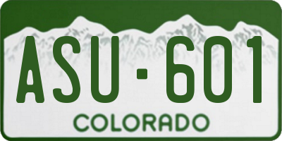 CO license plate ASU601