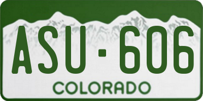 CO license plate ASU606