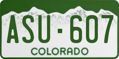 CO license plate ASU607