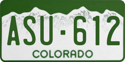 CO license plate ASU612