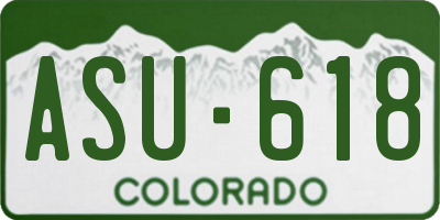 CO license plate ASU618