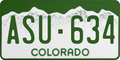CO license plate ASU634