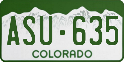 CO license plate ASU635