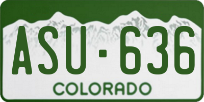CO license plate ASU636