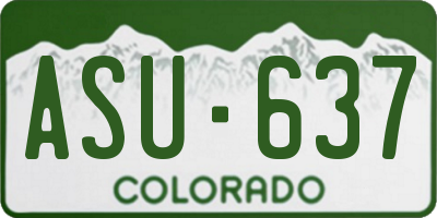 CO license plate ASU637
