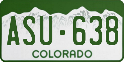 CO license plate ASU638