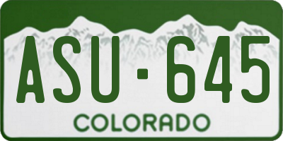 CO license plate ASU645