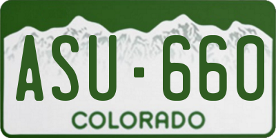 CO license plate ASU660