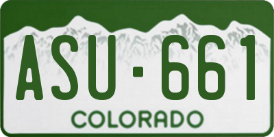 CO license plate ASU661