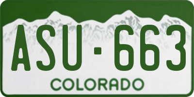 CO license plate ASU663