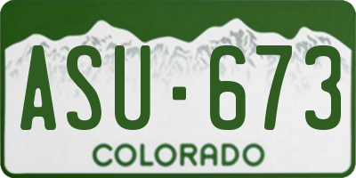 CO license plate ASU673