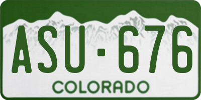 CO license plate ASU676