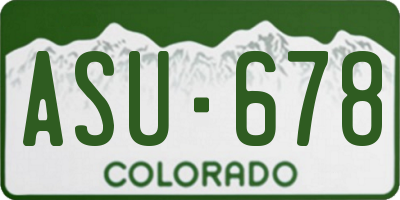 CO license plate ASU678