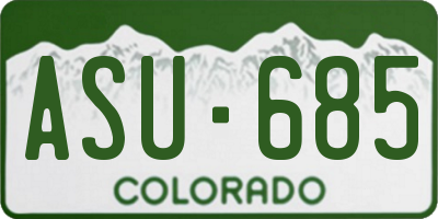 CO license plate ASU685