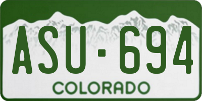 CO license plate ASU694