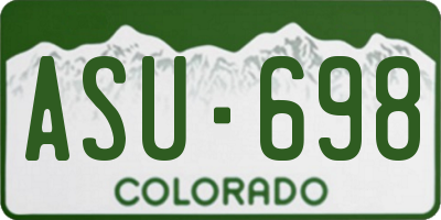 CO license plate ASU698