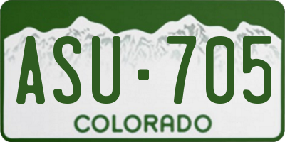 CO license plate ASU705