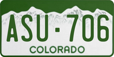 CO license plate ASU706