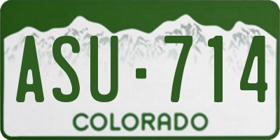 CO license plate ASU714