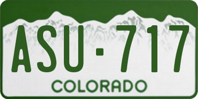 CO license plate ASU717