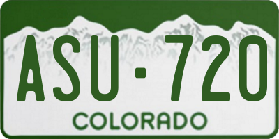 CO license plate ASU720