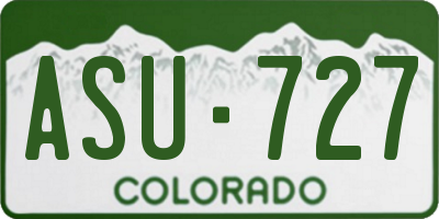 CO license plate ASU727
