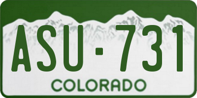 CO license plate ASU731