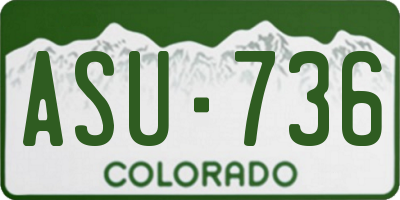 CO license plate ASU736