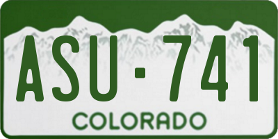 CO license plate ASU741