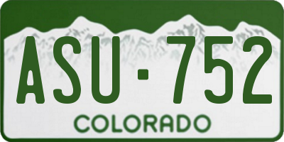 CO license plate ASU752