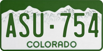CO license plate ASU754