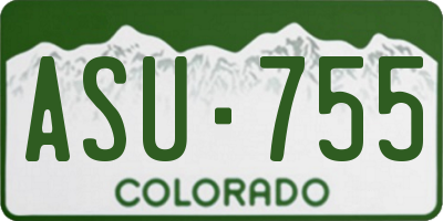 CO license plate ASU755