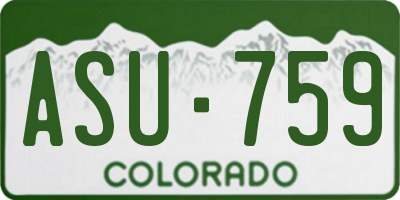 CO license plate ASU759