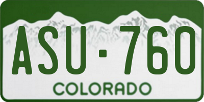 CO license plate ASU760