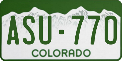 CO license plate ASU770