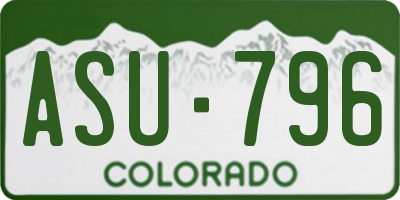 CO license plate ASU796