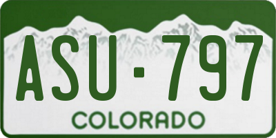 CO license plate ASU797