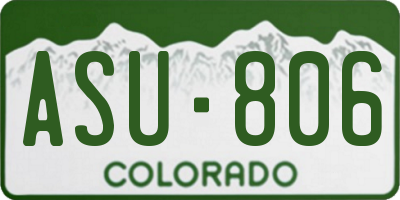 CO license plate ASU806