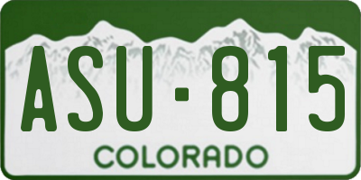 CO license plate ASU815