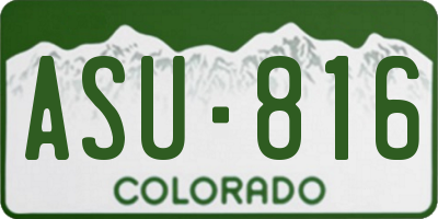CO license plate ASU816
